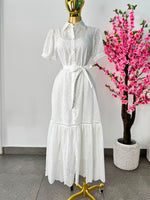Vestido midi blanco encaje