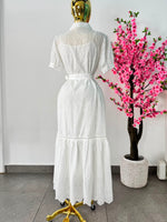 Vestido midi blanco encaje