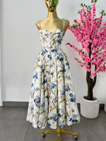 Vestido midi floreado tonos azul & verde