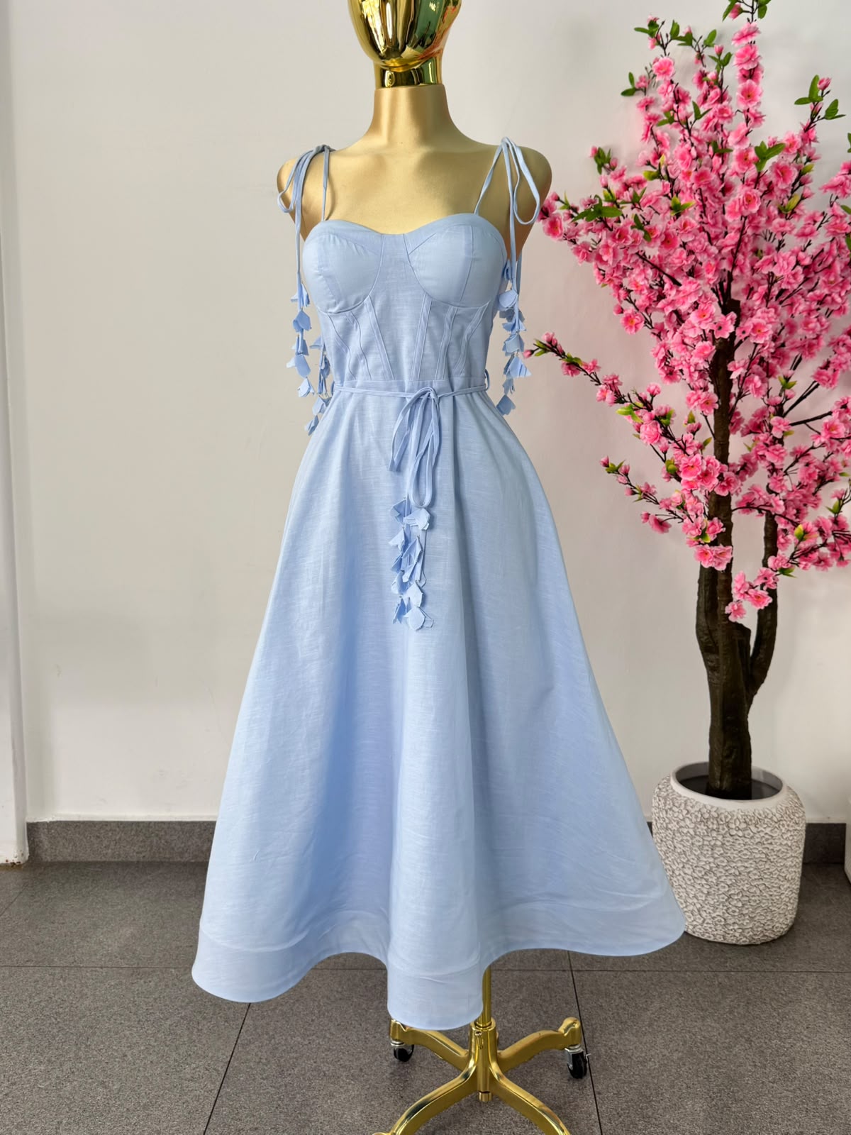 Vestido midi baby blue