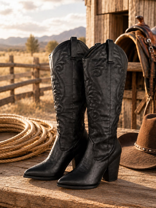 Botas vaqueras negras
