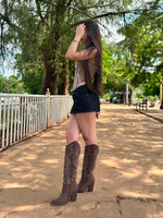 Botas vaqueras cafe