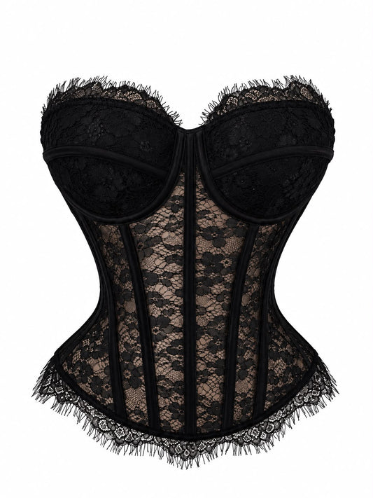 Corset encaje negro