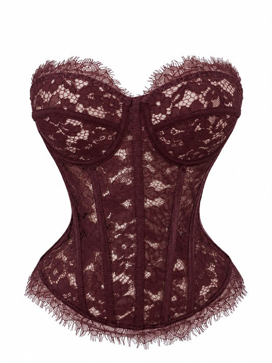 Corset burgundy encaje