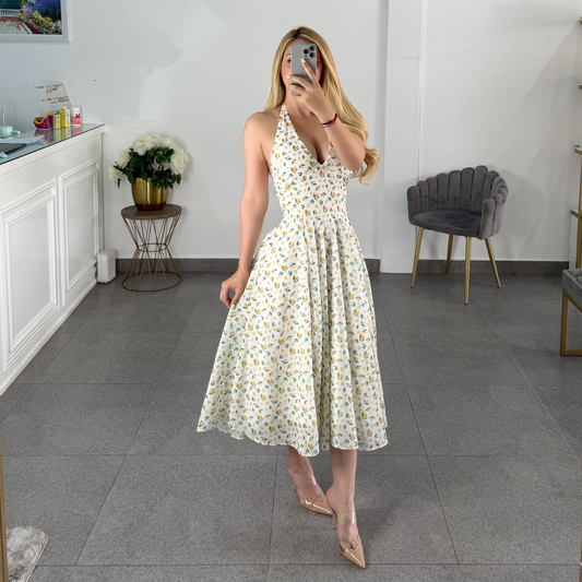 vestido midi limones