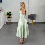 vestido midi halter menta