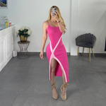Vestido rosa punto