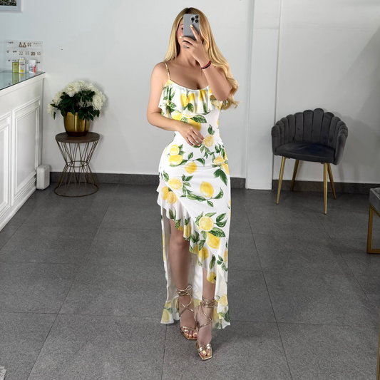 Vestido blanco limones