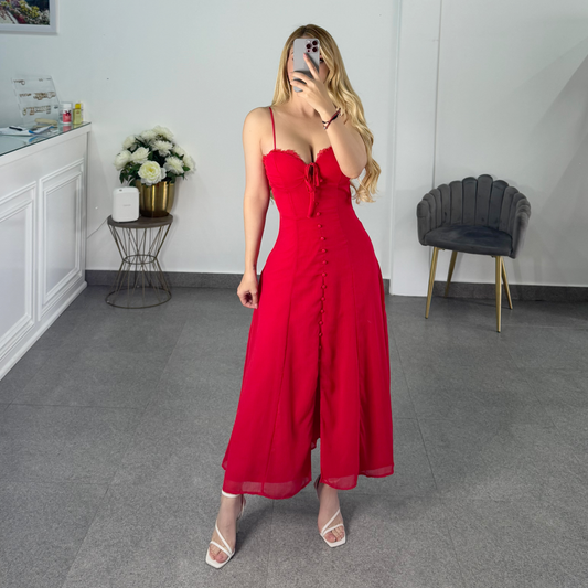 Vestido rojo tirantes