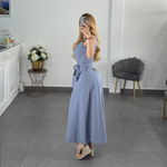 Maxi dress color mezclilla