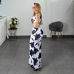 Vestido blanco con negro mesh
