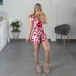 jumpsuit rojo con blanco