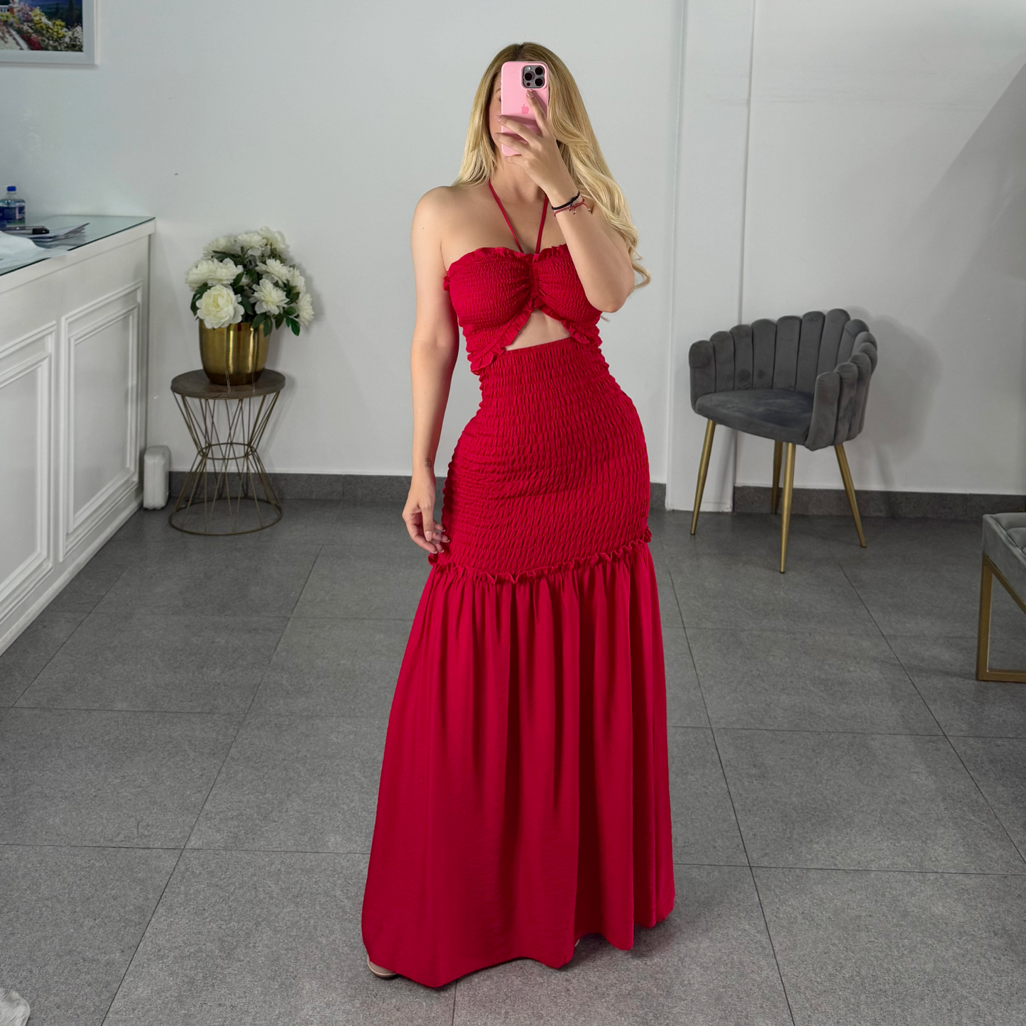 Vestido largo rojo