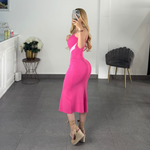 Vestido rosa punto